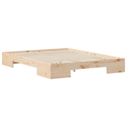 Bodenbettgestell Braun 150 x 200 cm Massivholz Kiefer