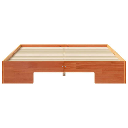 Bodenbettgestell Braun 140 x 190 cm Massivholz Kiefer