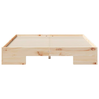 Bodenbettgestell Braun 120 x 190 cm Massivholz Kiefer