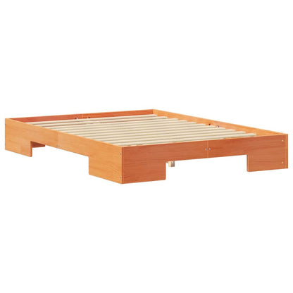 Bodenbettgestell Braun 120 x 190 cm Massivholz Kiefer