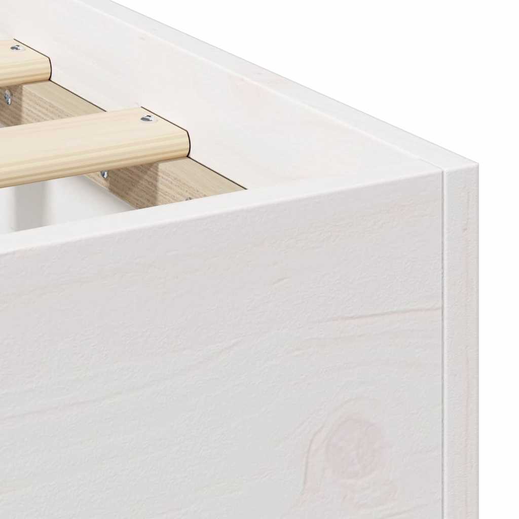 Bodenbettgestell Weiß 100 x 200 cm Massivholz Kiefer