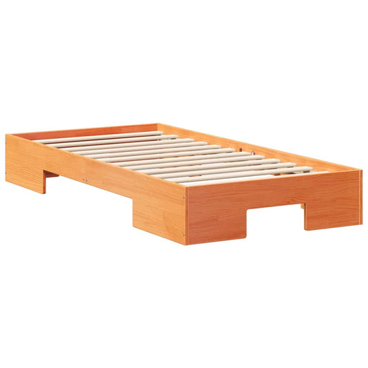 Bodenbettgestell Braun 100 x 200 cm Massivholz Kiefer