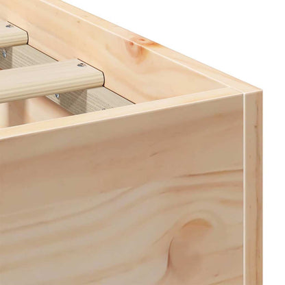 Bodenbettgestell Braun 90 x 200 cm Massivholz Kiefer