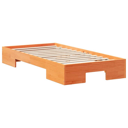 Bodenbettgestell Braun 80 x 200 cm Massivholz Kiefer