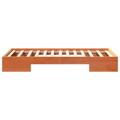 Bodenbettgestell Braun 75 x 190 cm Massivholz Kiefer