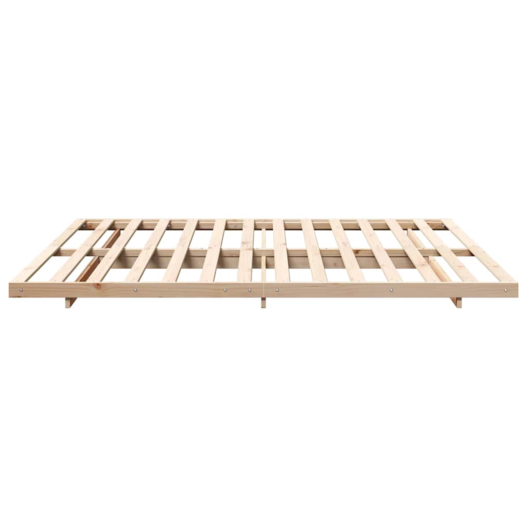 Bodenbettgestell Braun 200 x 200 cm Massivholz Kiefer