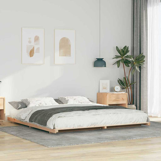 Bodenbettgestell Braun 180 x 200 cm Massivholz Kiefer