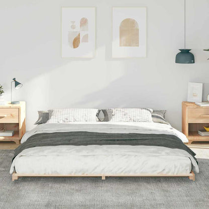 Bodenbettgestell Braun 180 x 200 cm Massivholz Kiefer