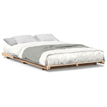 Bodenbettgestell Braun 120 x190 cm Massivholz Kiefer