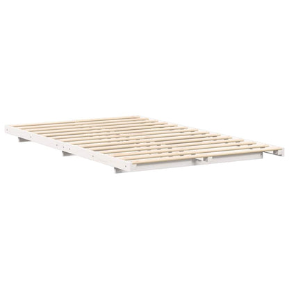 Bodenbettgestell Weiß 120 x190 cm Massivholz Kiefer