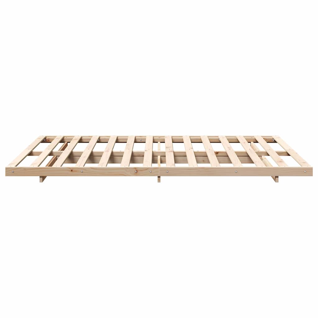 Bodenbettgestell Braun 140 x 210 cm Massivholz Kiefer