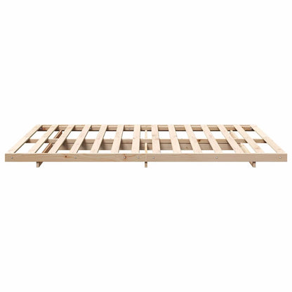 Bodenbettgestell Braun 140 x 210 cm Massivholz Kiefer