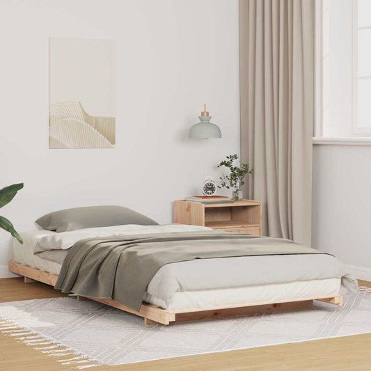Bodenbettgestell Braun 80 x 220 cm Massivholz Kiefer