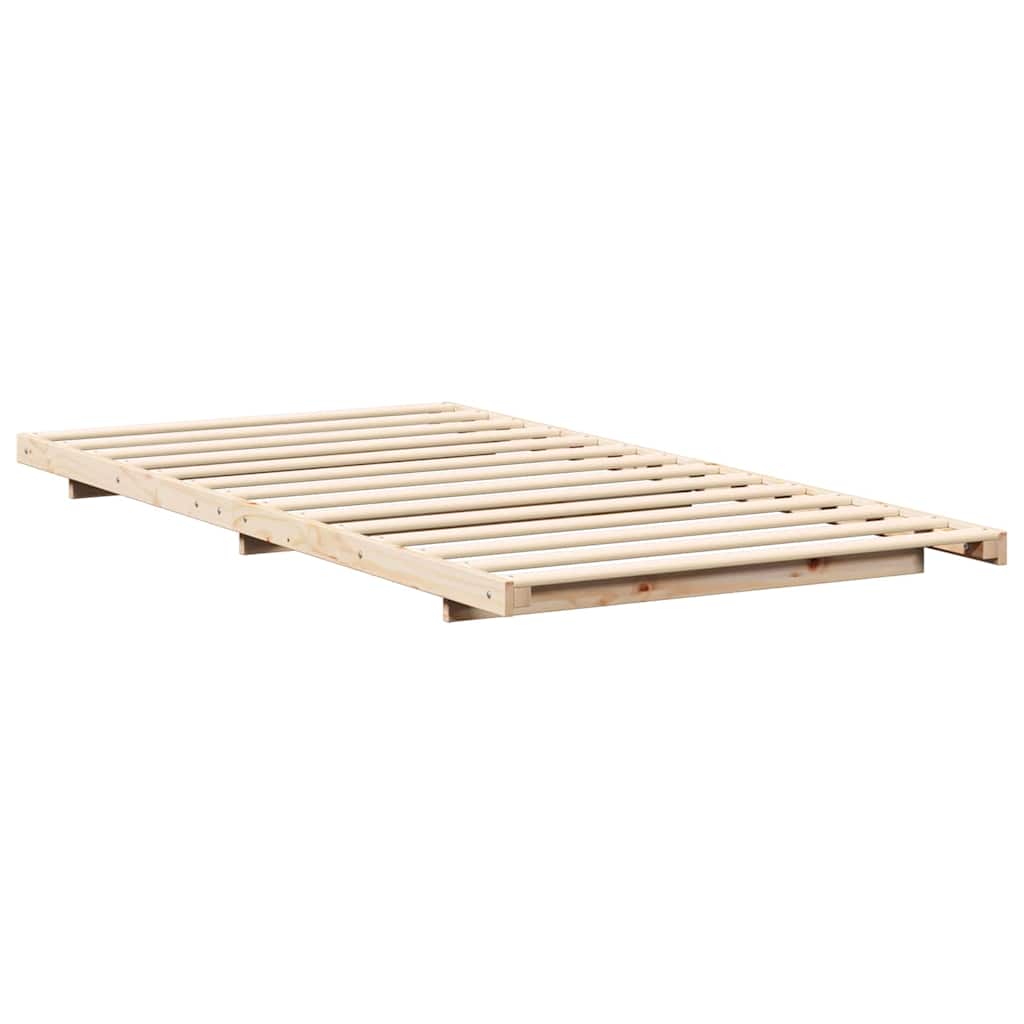 Bodenbettgestell Braun 90 x 220 cm Massivholz Kiefer