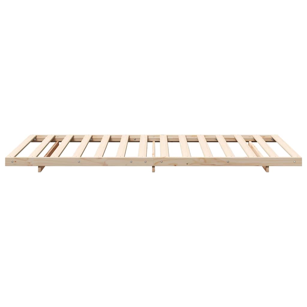 Bodenbettgestell Braun 90 x 220 cm Massivholz Kiefer