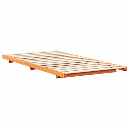 Bodenbettgestell Wachsbraun 100 x 220 cm Massivholz Kiefer