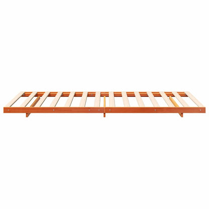 Bodenbettgestell Wachsbraun 100 x 220 cm Massivholz Kiefer