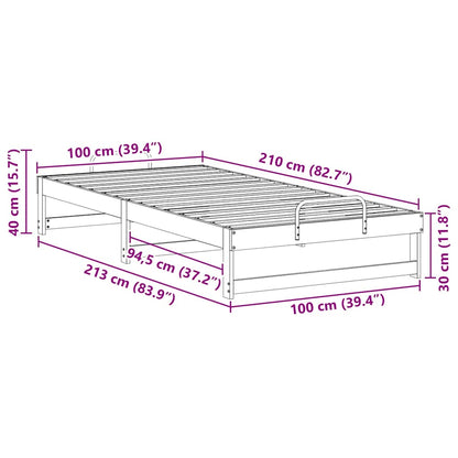 Bettrahmen Braun 100 x 210 cm Massives Kiefernholz