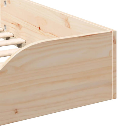 Bodenbettgestell Braun 90 x 200 cm Massivholz Kiefer