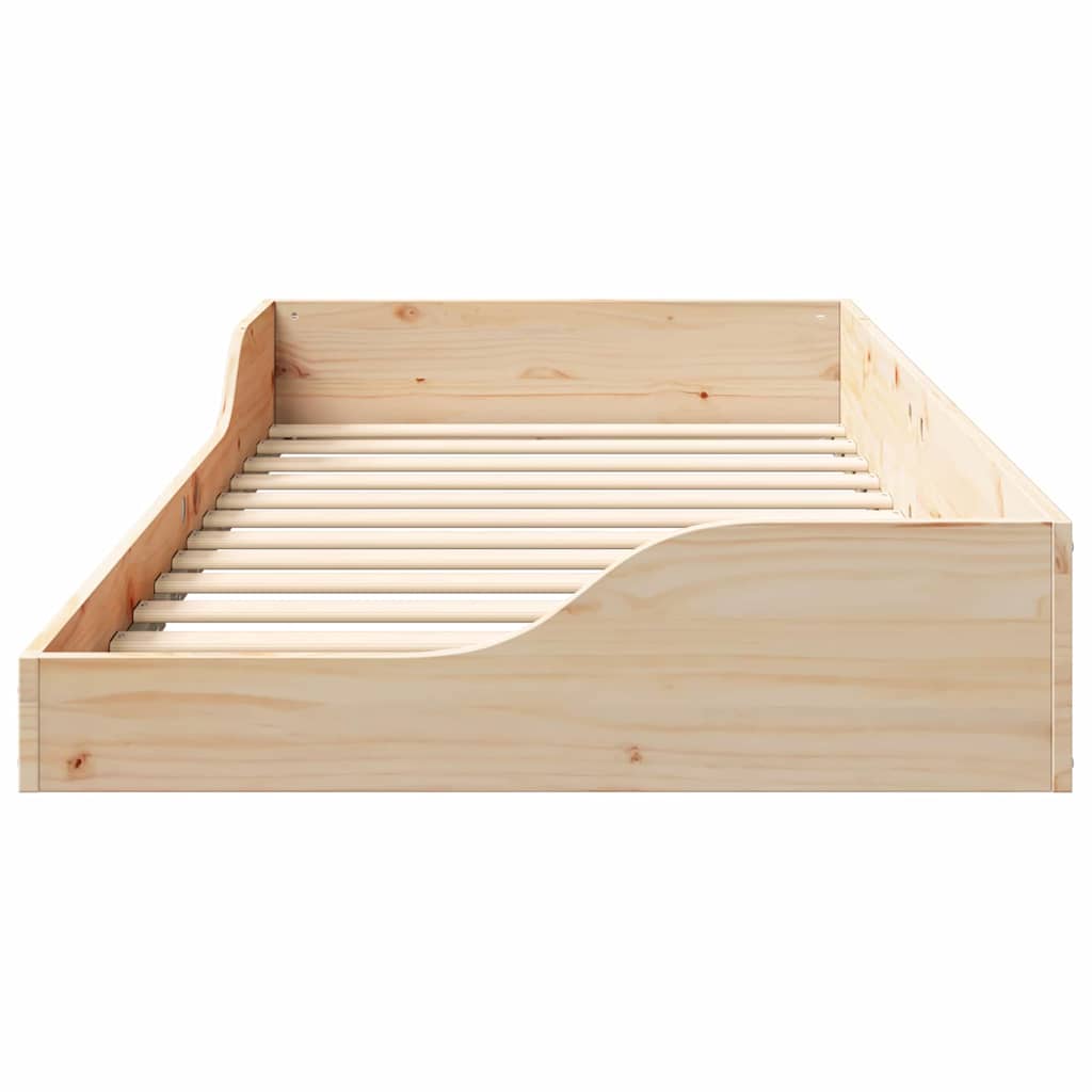 Bodenbettgestell Braun 90 x 200 cm Massivholz Kiefer
