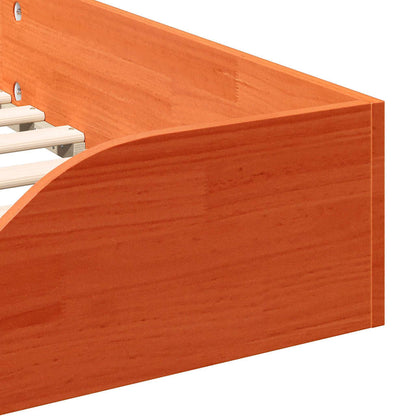 Bodenbettgestell Wachsbraun 90 x 200 cm Massivholz Kiefer