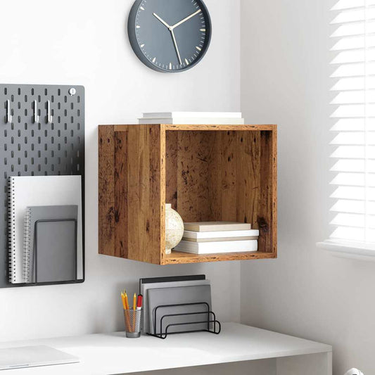 Wandschrank mit Regal Altholz 37 x 37 x 37 cm Holzwerkstoff
