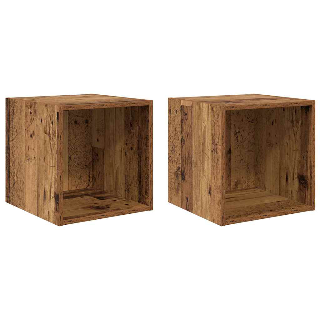 Wandschrank 2 pcs Altholz 37 x 37 x 37 cm Holzwerkstoff