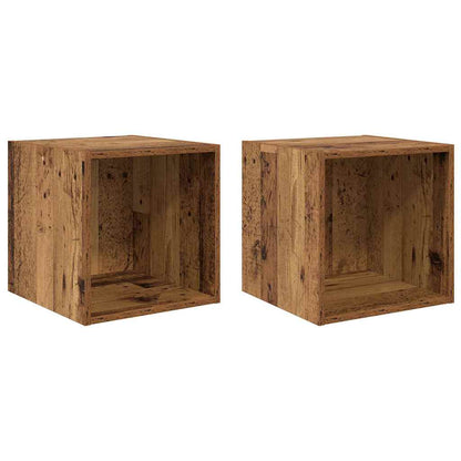 Wandschrank 2 pcs Altholz 37 x 37 x 37 cm Holzwerkstoff