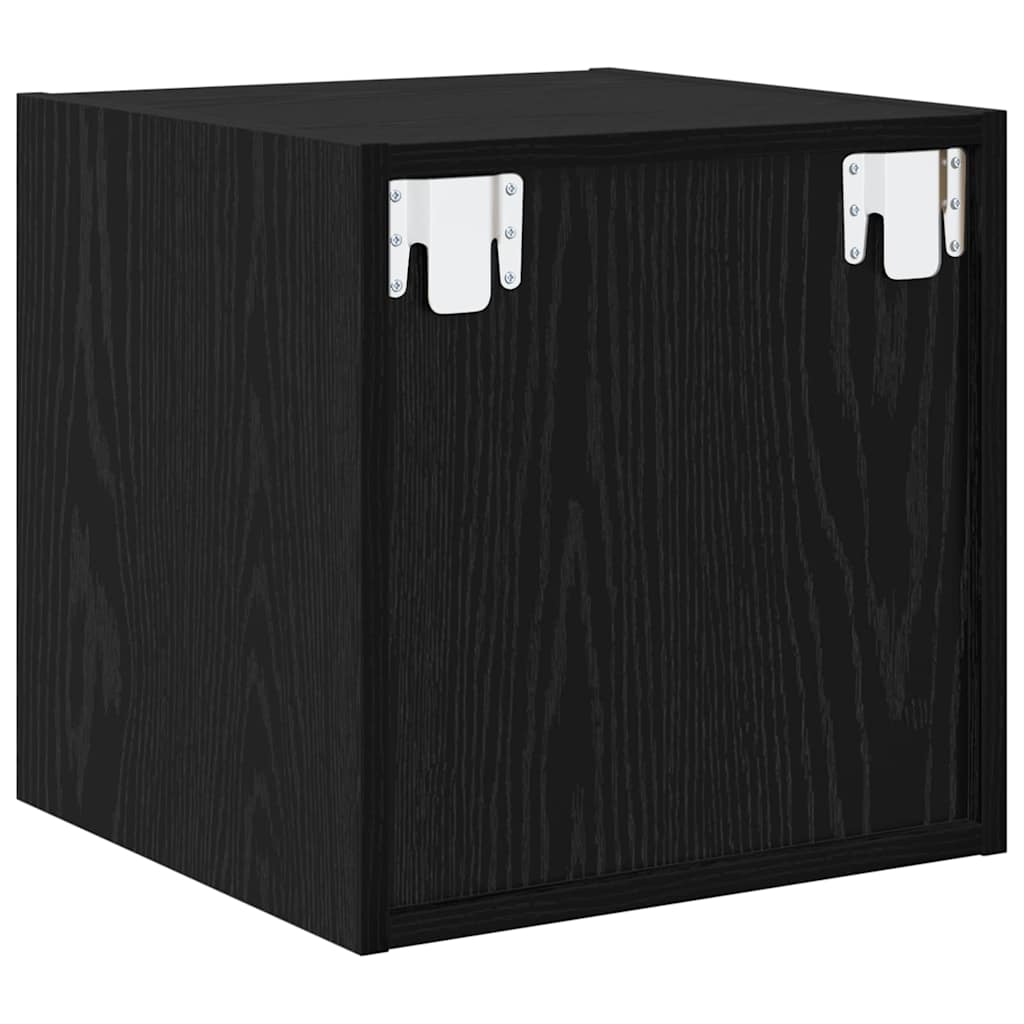 Wandschrank 2 pcs Schwarz Eichen-Optik 37 x 37 x 37 cm