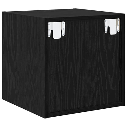 Wandschrank 2 pcs Schwarz Eichen-Optik 37 x 37 x 37 cm