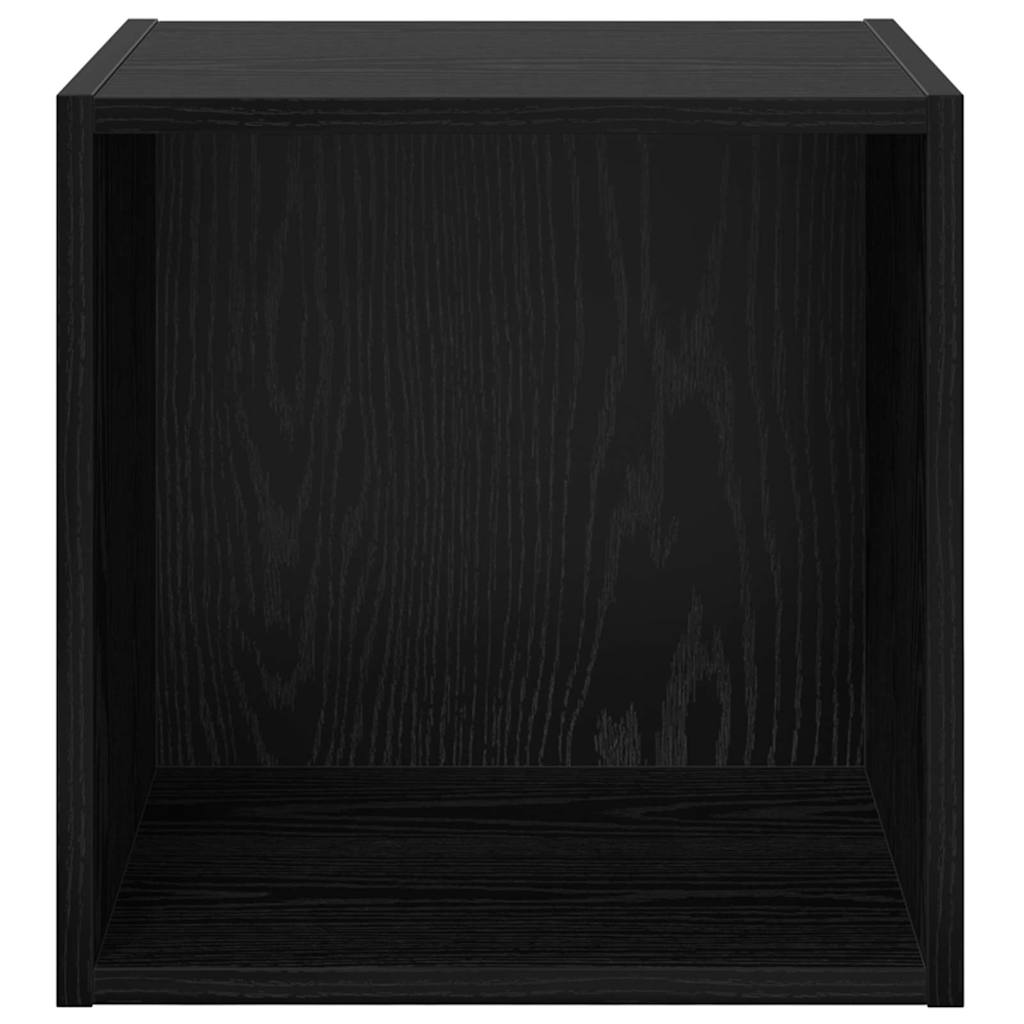 Wandschrank 2 pcs Schwarz Eichen-Optik 37 x 37 x 37 cm