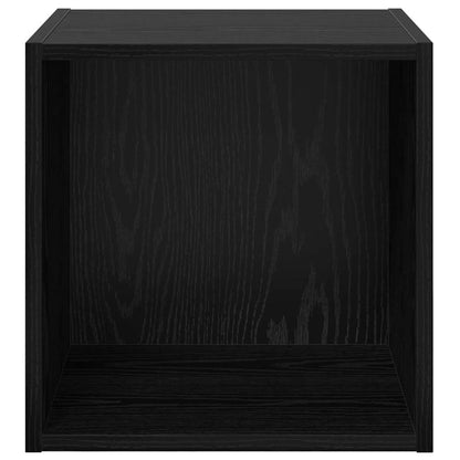 Wandschrank 2 pcs Schwarz Eichen-Optik 37 x 37 x 37 cm