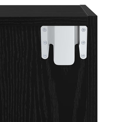 TV-Schrankset Wandmontiert Schwarz Eichen-Optik 37 x 37 x 72 cm