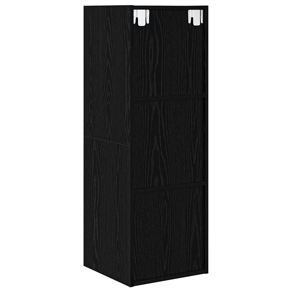 TV-Schrankset Schwarz Eichen-Optik 37 x 37 x 107 cm