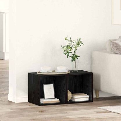 TV-Schrankset 2 pcs Schwarz 37 x 35 x 37,5 cm Holzwerkstoff