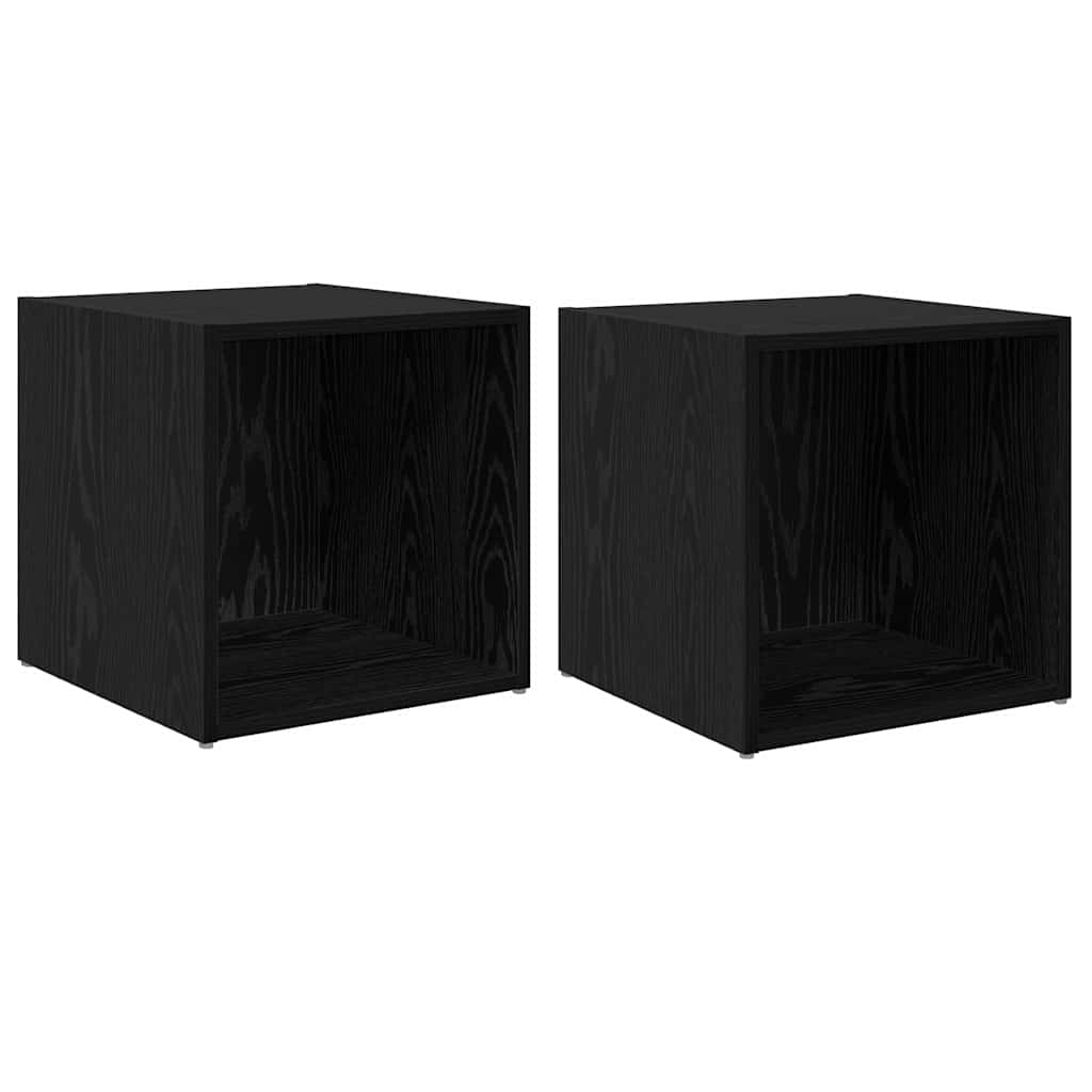 TV-Schrankset 2 pcs Schwarz 37 x 35 x 37,5 cm Holzwerkstoff