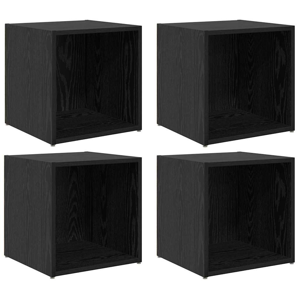 TV-Schrankset 4 pcs Schwarz 37 x 35 x 37,5 cm Holzwerkstoff