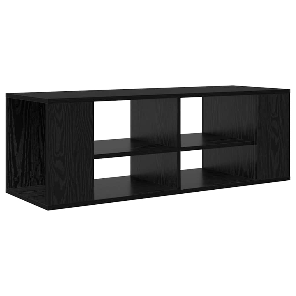 Wandmontierter TV Schrank Schwarz Eichen-Optik 102 x 35 x 35 cm