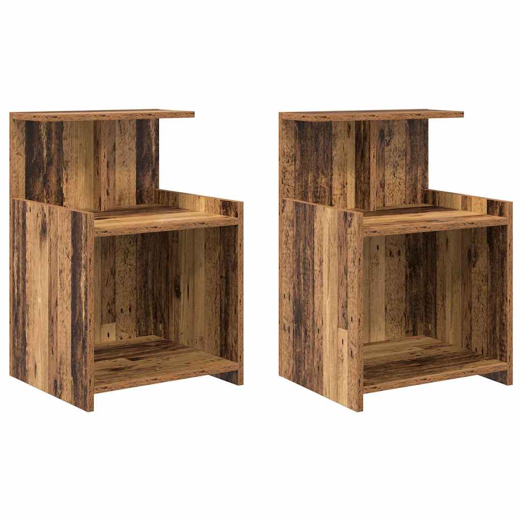 Nachttisch 2 pcs Altholz 40 x 35 x 60 cm Holzwerkstoff