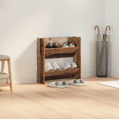 Wandschuhschrank mit Regal Wandmontiert Altholz Holzwerkstoff