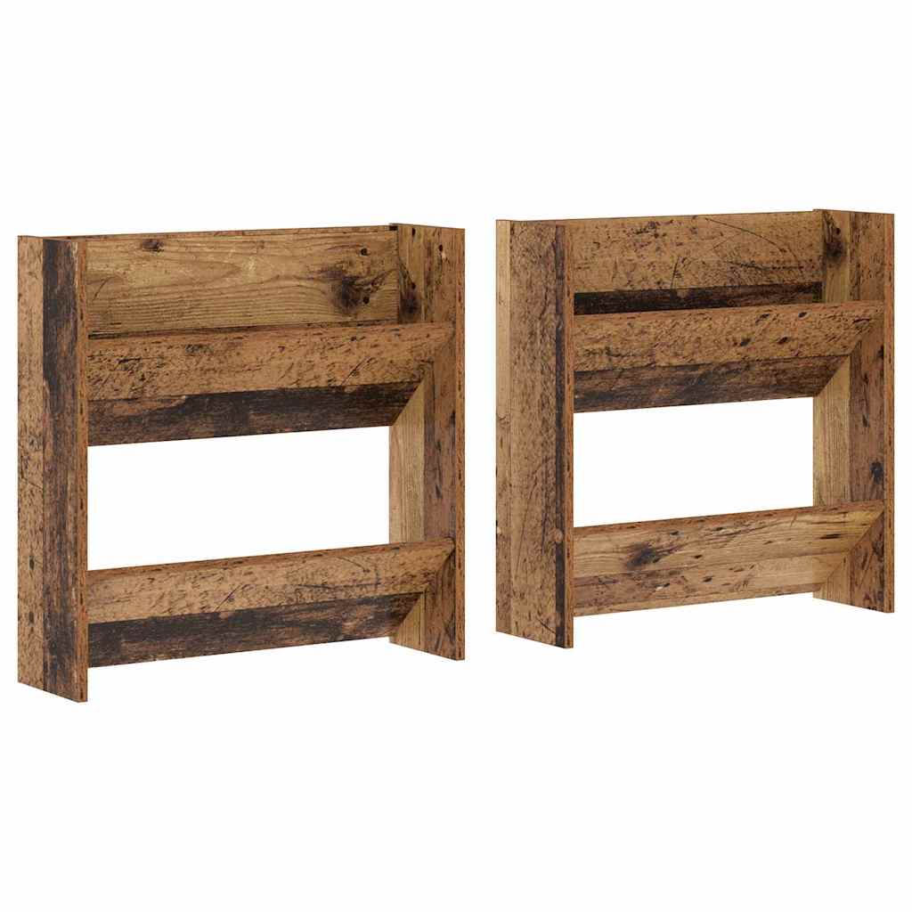 Wandschuhschrank 2 pcs Altholz 60 x 18 x 60 cm Holzwerkstoff