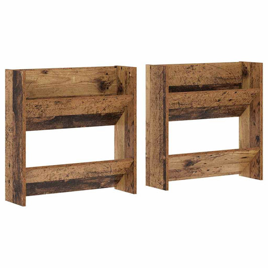 Wandschuhschrank 2 pcs Altholz 60 x 18 x 60 cm Holzwerkstoff
