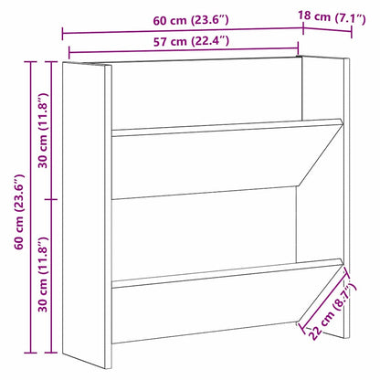 Wandschuhschrank mit Regal Artisan-Eiche Holzwerkstoff