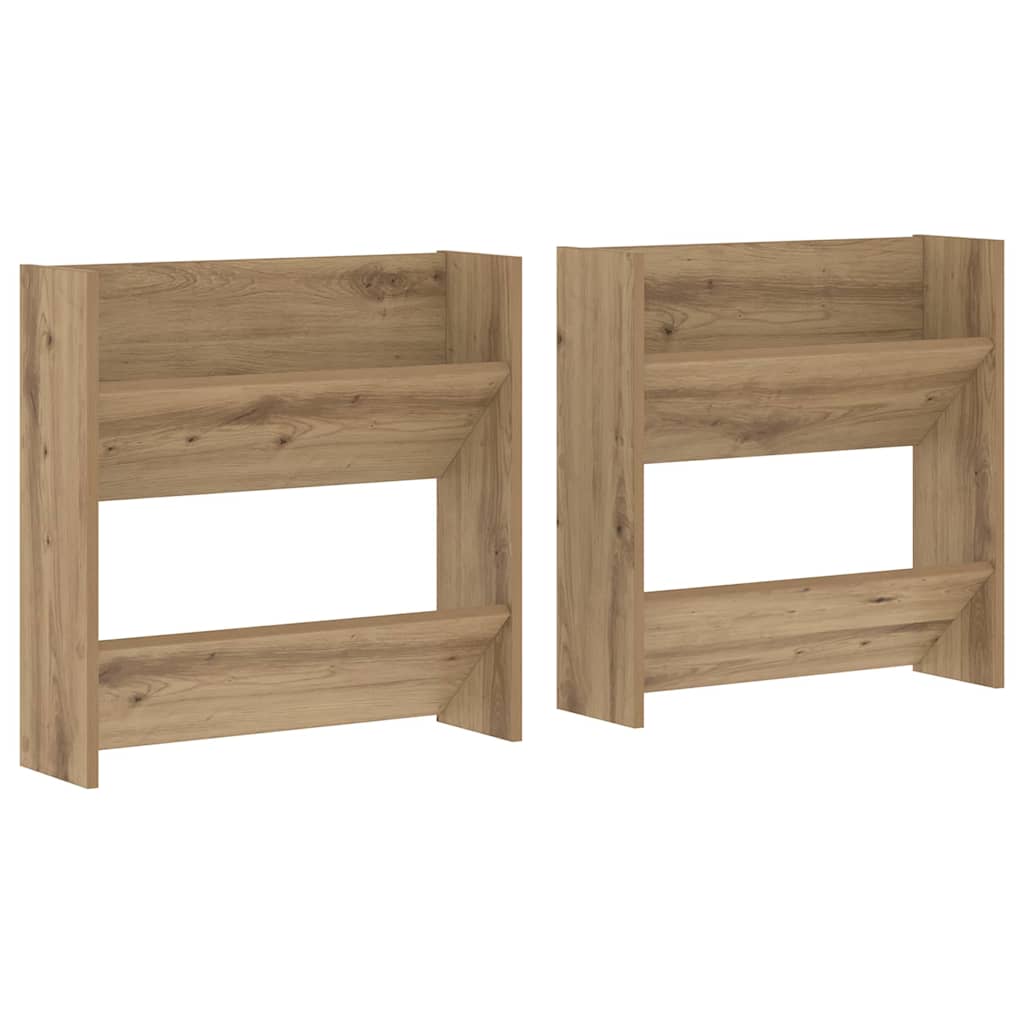 Wandschuhschrank mit Regal 2 pcs Artisan-Eiche 60 x 18 x 60 cm