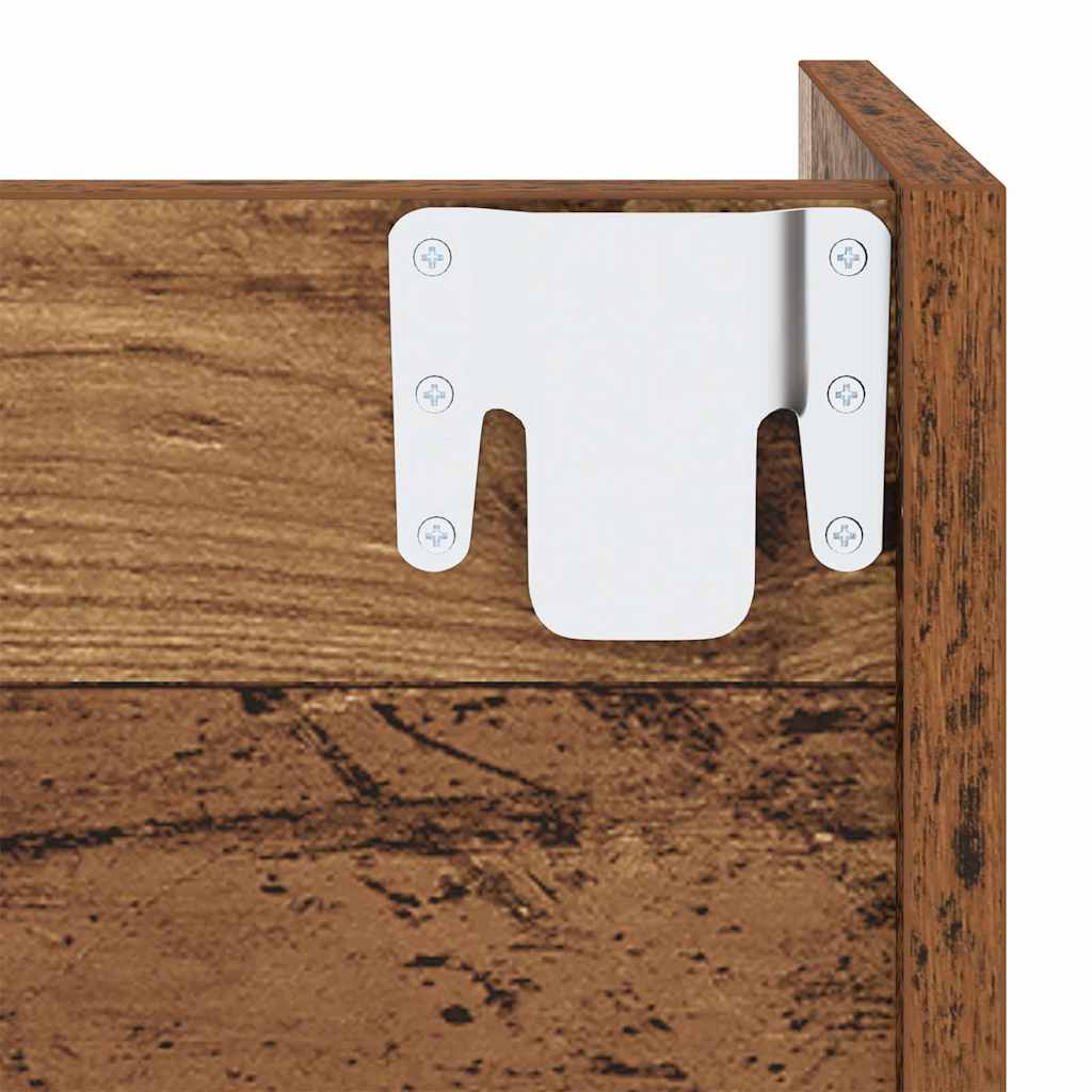 Wandschuhschrank mit Regal Wandmontiert Altholz Holzwerkstoff