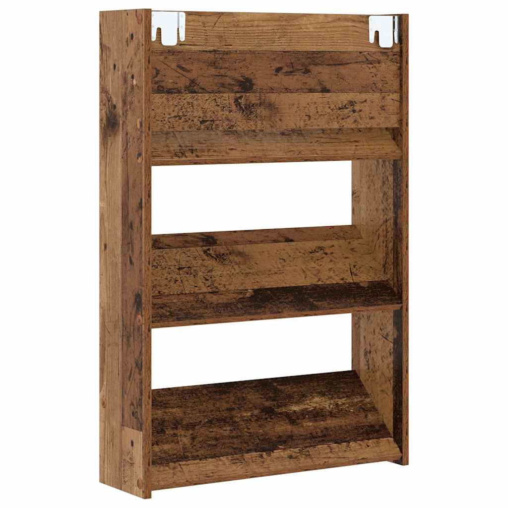 Wandschuhschrank mit Regal Wandmontiert Altholz Holzwerkstoff