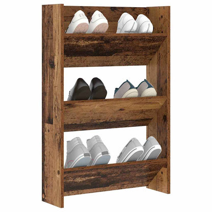 Wandschuhschrank mit Regal Wandmontiert Altholz Holzwerkstoff