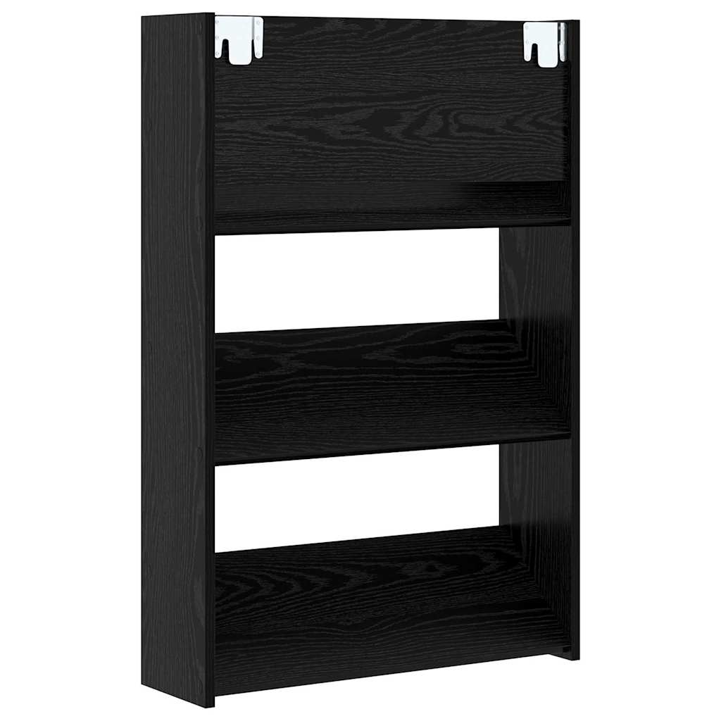 Wandschuhschrank 2 pcs Schwarz Eichen-Optik 60 x 18 x 90 cm