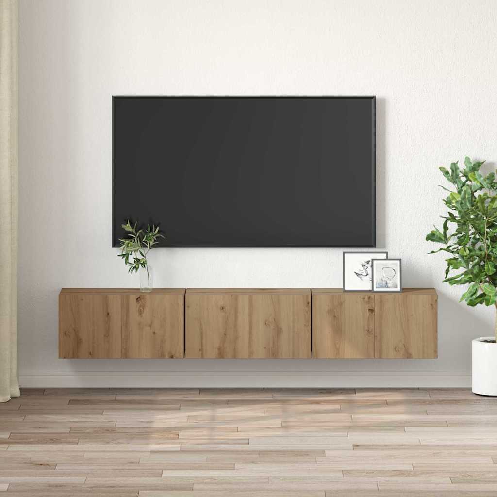 TV-Schrankset 3 pcs Braun 60 x 30 x 30 cm Holzwerkstoff