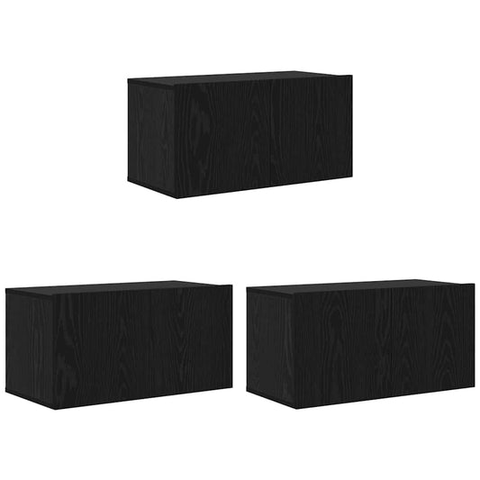 TV-Schrankset 3 pcs Schwarz 60 x 30 x 30 cm Holzwerkstoff